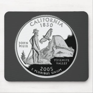 Faux California State Quarter Yosemite Valley Muir Mouse Mat