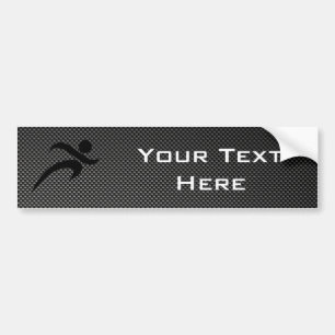 Faux Carbon Fiber; Running Bumper Sticker
