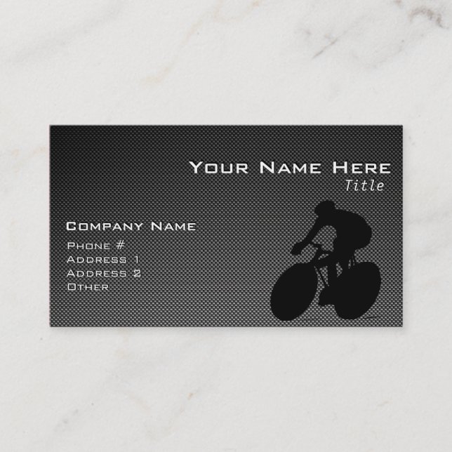 Faux Carbon Fibre Cycling Business Card (Front)