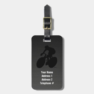 Faux Carbon Fibre Cycling Luggage Tag