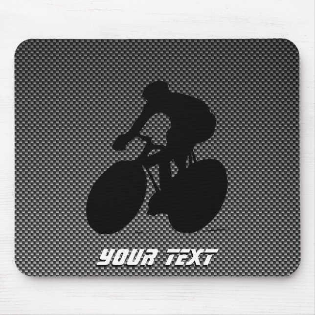 Faux Carbon Fibre Cycling Mouse Mat (Front)