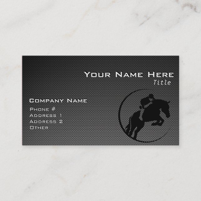 Faux Carbon Fibre Equestrian Business Card (Front)