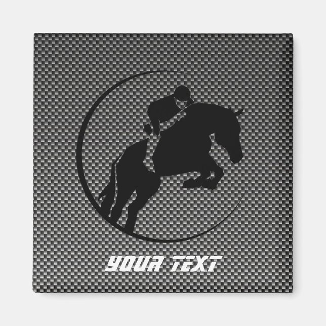 Faux Carbon Fibre Equestrian Magnet (Front)