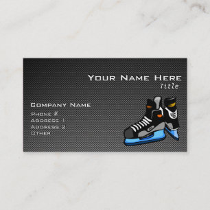 Faux Carbon Fibre Hockey Skates Business Card