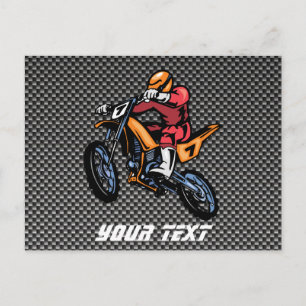 Faux Carbon Fibre Motocross Postcard
