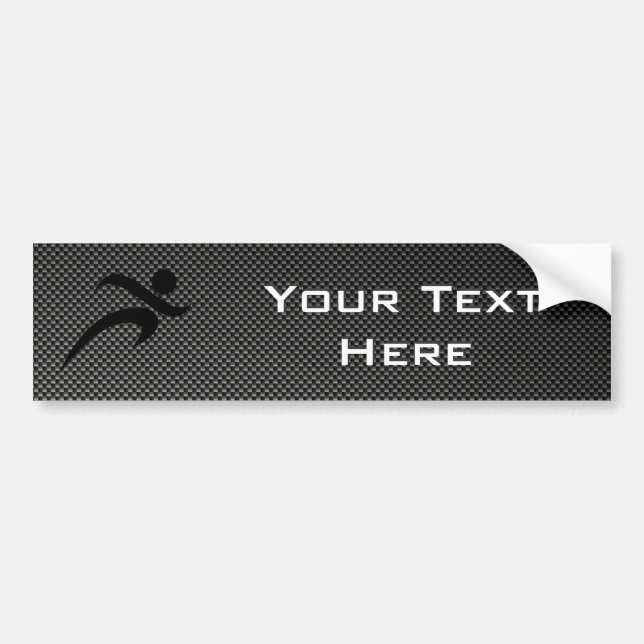 Faux Carbon Fibre; Running Bumper Sticker (Front)