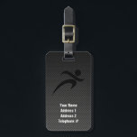 Faux Carbon Fibre; Running Luggage Tag<br><div class="desc">You will love this cool black carbon fibre running runner "cross country" marathon jogging design. Great for gifts! Available on tee shirts, smart phone cases, mousepads, keychains, posters, cards, electronic covers, computer laptop / notebook sleeves, caps, mugs, and more! Visit our site for a custom gift case for Samsung Galaxy...</div>