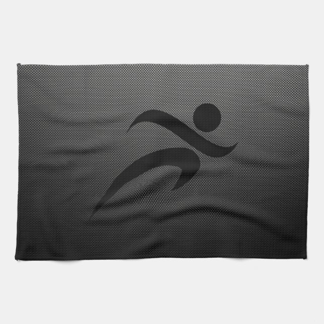 Faux Carbon Fibre; Running Tea Towel (Horizontal)