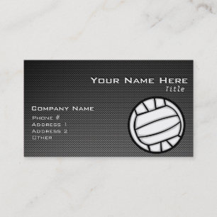 Faux Carbon Fibre Volleyball Business Card