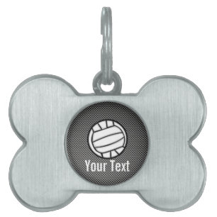 Faux Carbon Fibre Volleyball Pet ID Tag