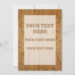 Faux Carved Wood Dog Paws And Bones