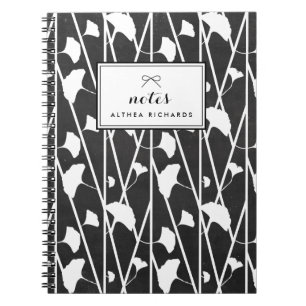 Faux Chalkboard Floral Vines Pattern Personalised Notebook
