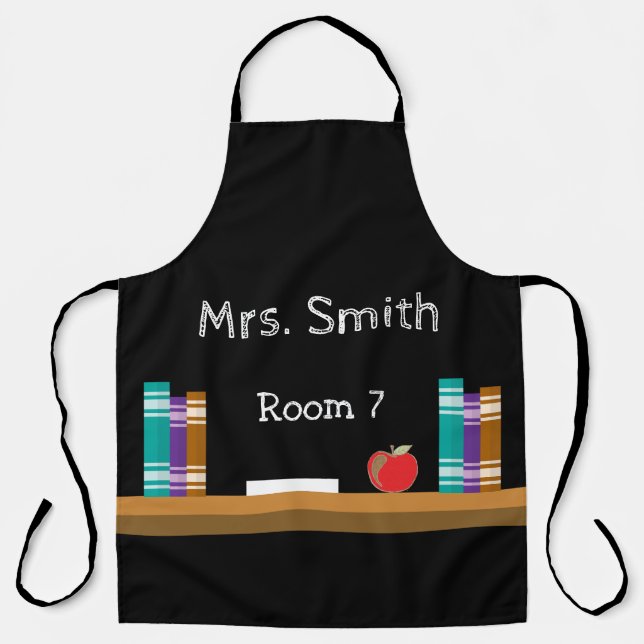 Faux chalkboard personalised teacher apron (Front)