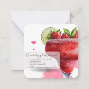 Faux Champaign &  Strawberry Daiquiri Party Favour Card