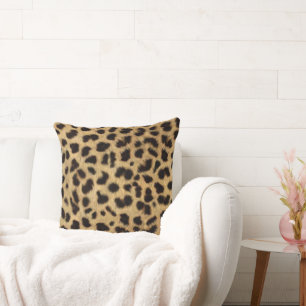 Faux Cheetah Skin Throw Pillow
