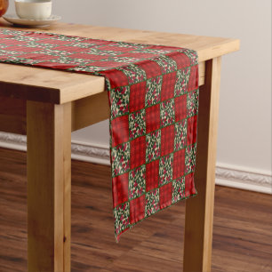 faux Christmas quilted pattern Short Table Runner