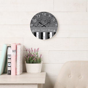 Faux Chrome Mini Box Background Template Large Clock