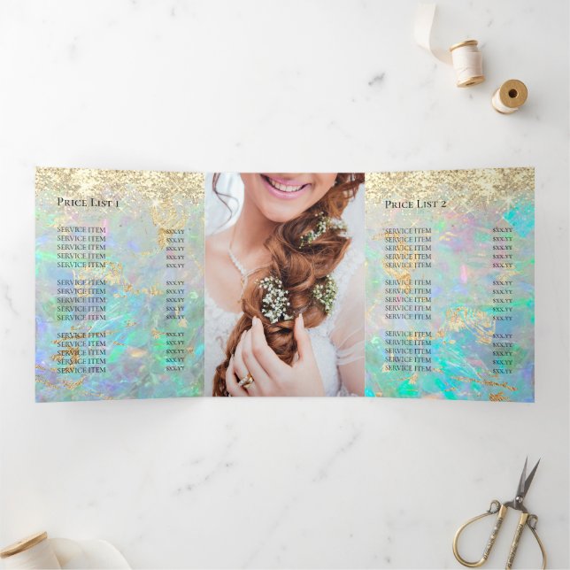 faux chunky glitter opal tri-fold brochure (Inside)