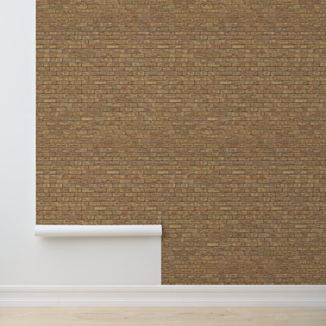 Faux Coffee Colour Bricks Wallpaper (Application)