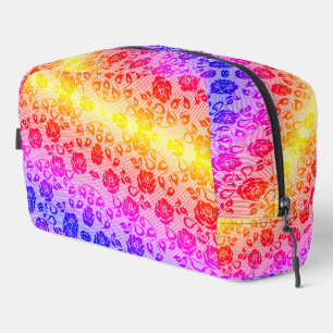 Faux Colourful Lace Fishnet Dopp Kit