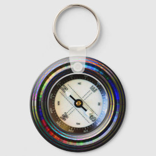 Faux Compass Key Ring