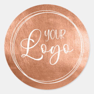 Faux Copper Brown Foil for Your Logo Classic Round Sticker