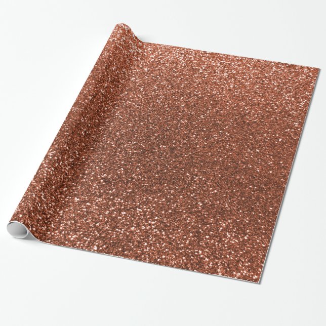Faux Copper glitter Wrapping Paper (Unrolled)