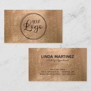 Faux Copper Gold Foil Your Logo Business Card