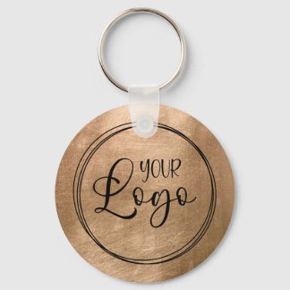Faux Copper Gold Foil Your Logo Key Ring