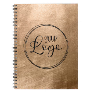 Faux Copper Gold Foil Your Logo Notebook