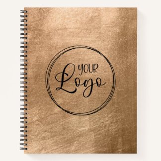 Faux Copper Gold Foil Your Logo Notebook