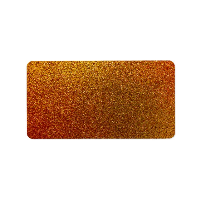 Faux Copper Gold Yellow Glitter Background Sparkle Label (Front)