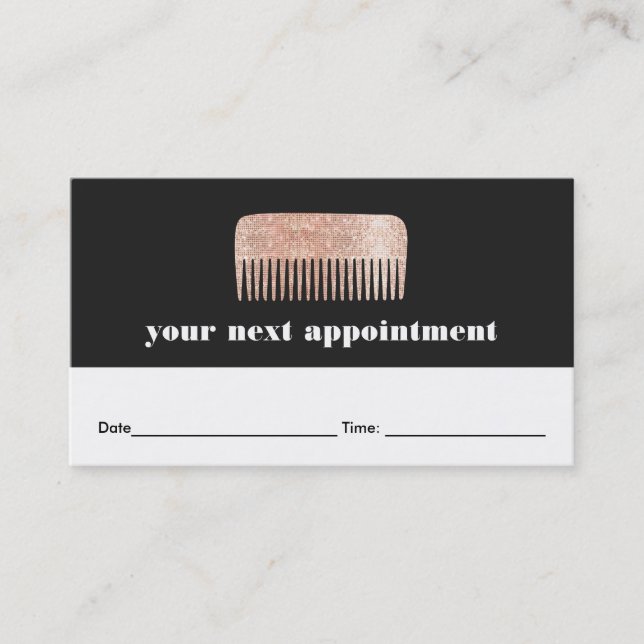 Faux Copper Sequin Comb Hair Salon Appointment (Front)