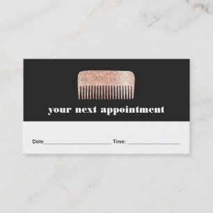 Faux Copper Sequin Comb Hair Salon Appointment Card