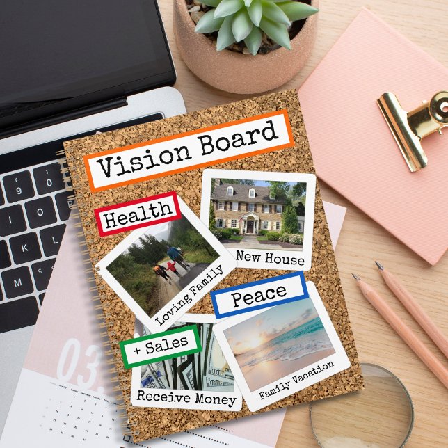 Faux Cork Custom Photo Collage Vision Board Planner (Creator Uploaded)