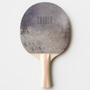 Faux Corroded Metal custom name ping pong paddle