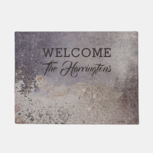 Faux Corroded Metal custom text door mats