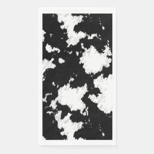 Faux Cow Print Black and White Napkin