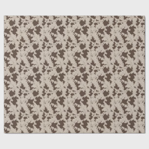 Faux Cow Print Brown and Cream Wrapping Paper