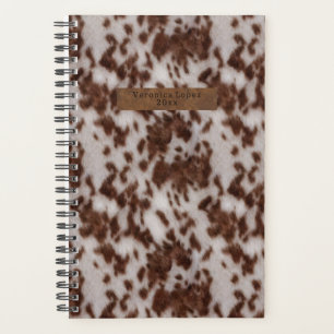 Faux Cowhide & Leather Animal Print Planner