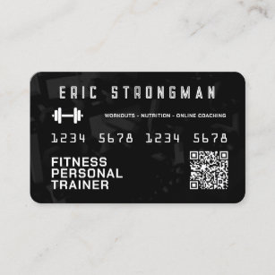 Faux credit card looks fitness business card