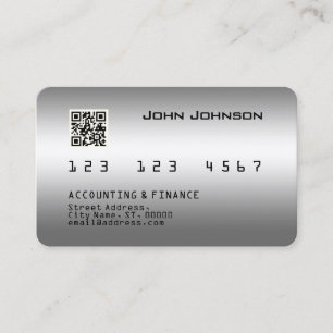 Faux credit or debit card look metallic