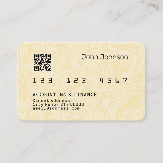 Faux credit or debit card look pale wood pattern (Front)