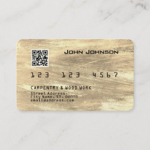 Faux credit or debit card look wooden