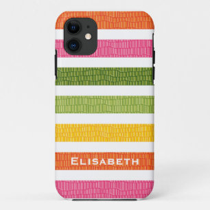 Faux Croc Multi Stripe iPhone 11 Case