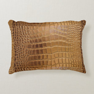 Faux Crocodile Leather Animal Skin Pattern Decorative Cushion