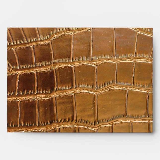 Faux Crocodile Leather Animal Skin Pattern Envelope (Front)