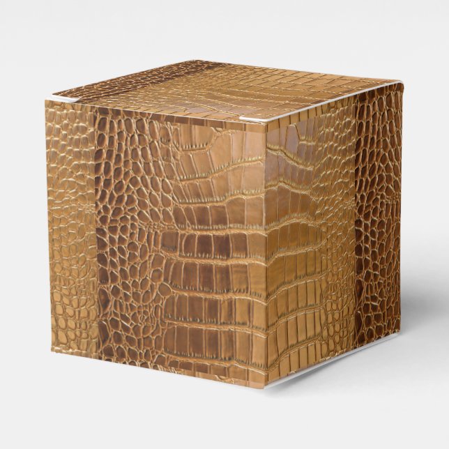 Faux Crocodile Leather Animal Skin Pattern Favour Box (Front Side)