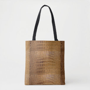 Faux Crocodile Leather Animal Skin Pattern Tote Bag