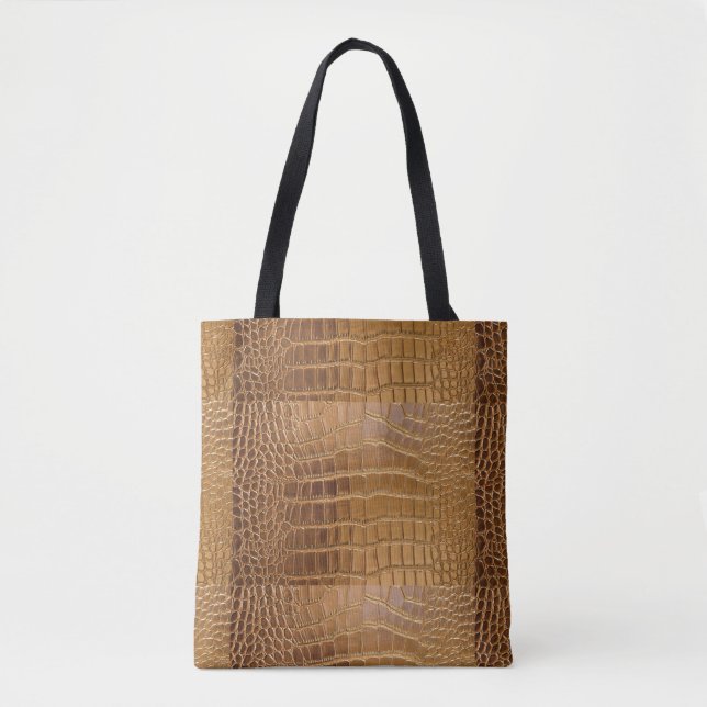 Faux Crocodile Leather Animal Skin Pattern Tote Bag (Front)